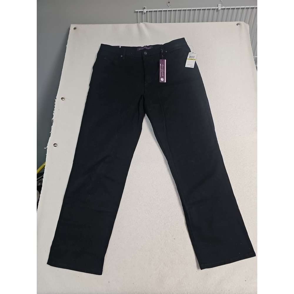 Gloria Vanderbilt Amanda Tapered Leg Classic Rise Jeans Black Soft Touch 14P New